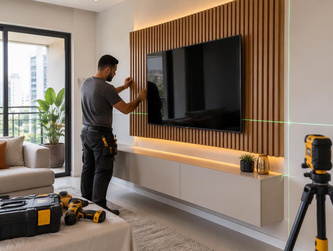 Instalação de painel de TV
